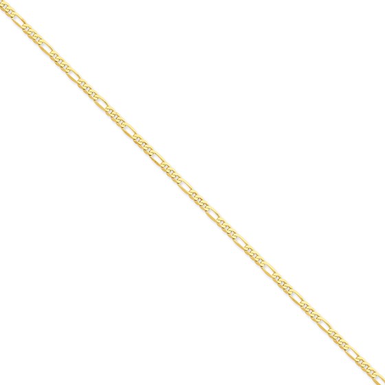14k Gold 3.00 mm Flat Figaro Chain Bracelet - 7 in. 14k Gold 3.00 mm Flat Figaro Chain Bracelet - 7 in.